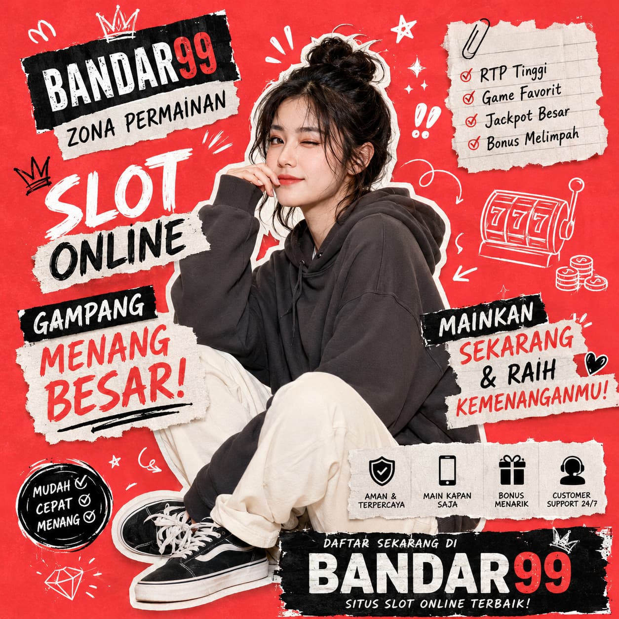 BANDAR99 Zona Permainan Situs Slot Online Gampang Menang Besar